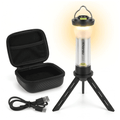 Multi-functional LED Camping Lantern, 3000mAh High Capacity Rechargeable Tactical Flashlight with Tripod & Hard Case, 6 Light Modes, 200H Long Runtime, Portable Light for Glamping, Hiking, Emergency
