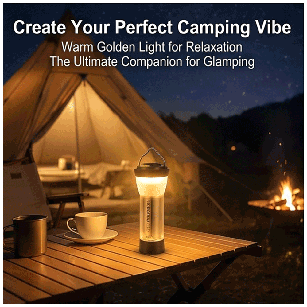Multi-functional LED Camping Lantern, 3000mAh High Capacity Rechargeable Tactical Flashlight with Tripod & Hard Case, 6 Light Modes, 200H Long Runtime, Portable Light for Glamping, Hiking, Emergency