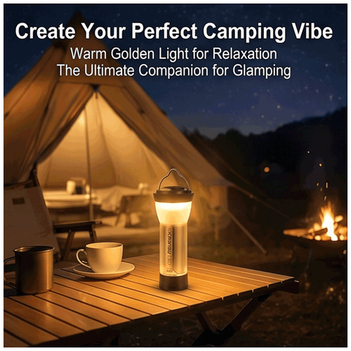 Multi-functional LED Camping Lantern, 3000mAh High Capacity Rechargeable Tactical Flashlight with Tripod & Hard Case, 6 Light Modes, 200H Long Runtime, Portable Light for Glamping, Hiking, Emergency