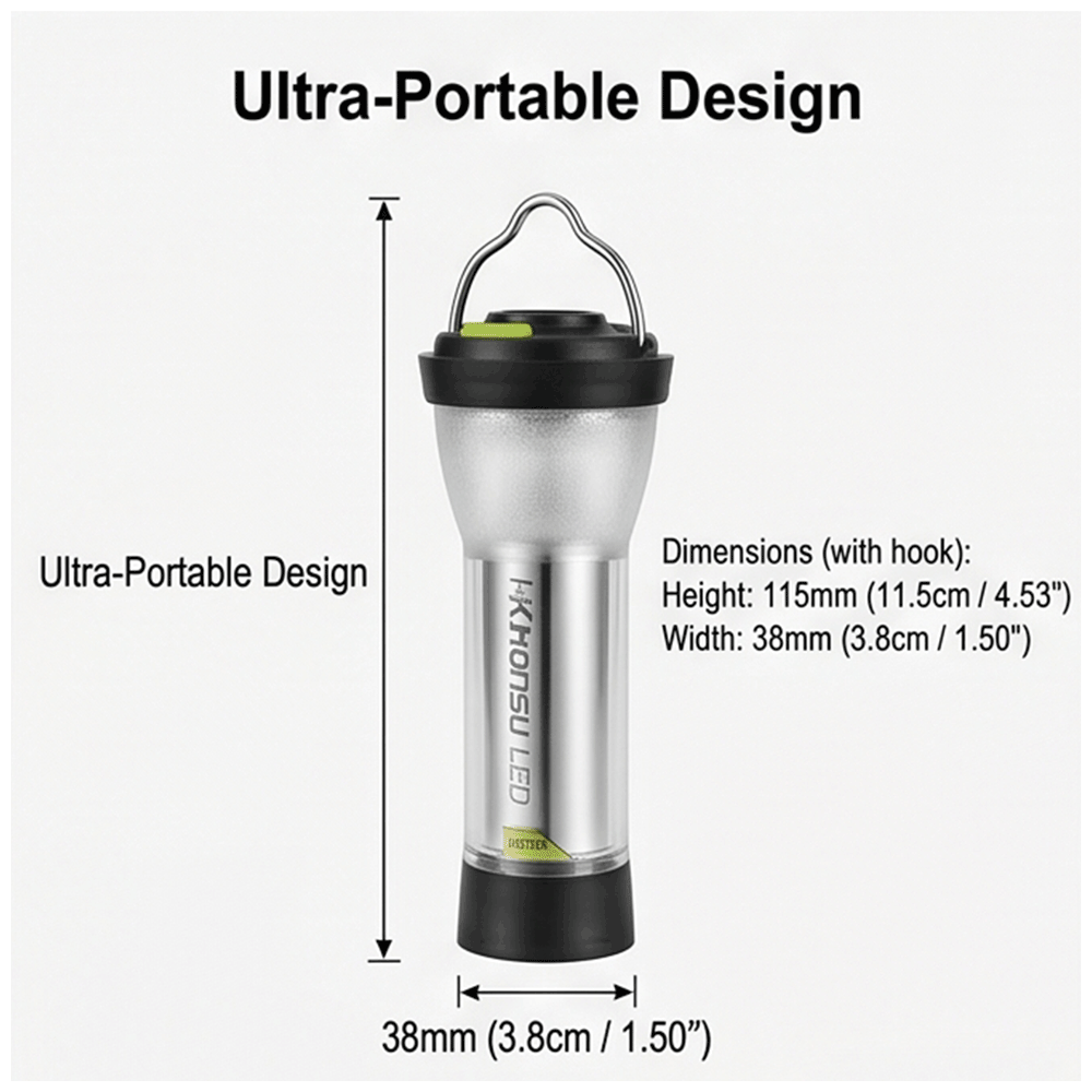 Multi-functional LED Camping Lantern, 3000mAh High Capacity Rechargeable Tactical Flashlight with Tripod & Hard Case, 6 Light Modes, 200H Long Runtime, Portable Light for Glamping, Hiking, Emergency